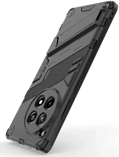 OnePlus 12R Hoesje Shockproof Kickstand Back Cover Zwart afbeelding 3