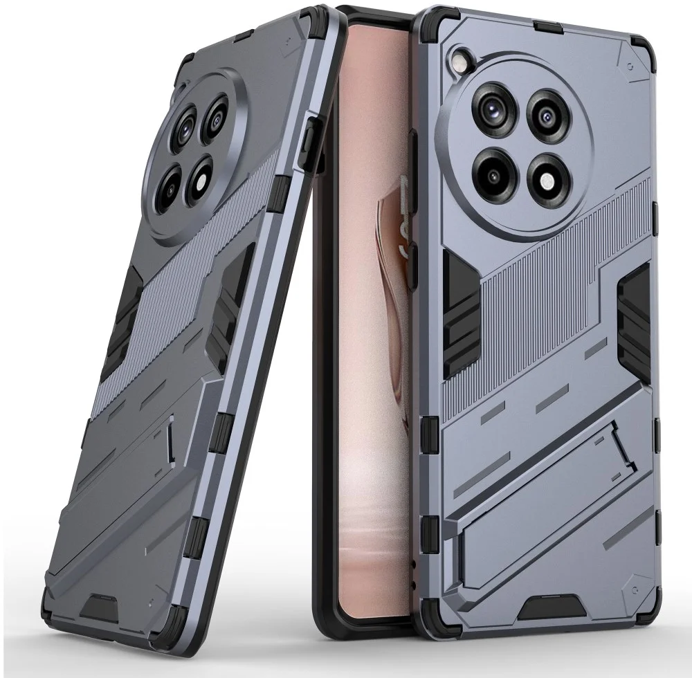 OnePlus 12R Hoesje Shockproof Kickstand Back Cover Blauw afbeelding 4