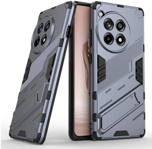 OnePlus 12R Hoesje Shockproof Kickstand Back Cover Blauw afbeelding 4