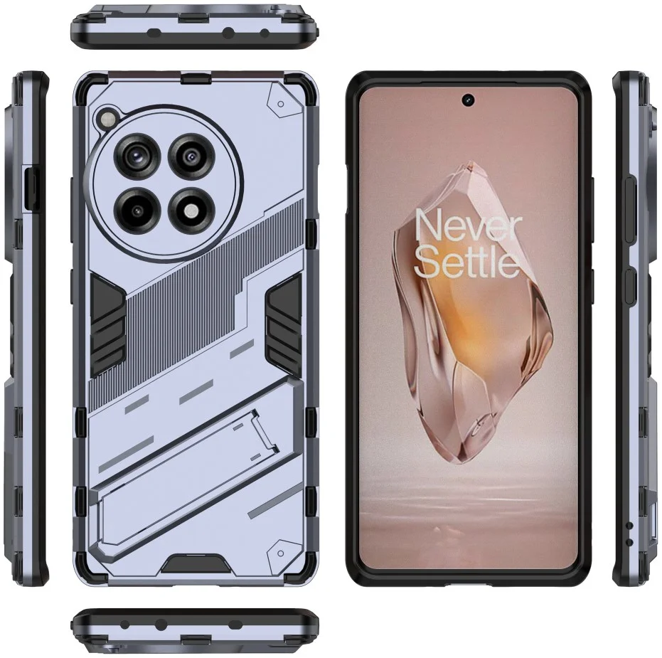 OnePlus 12R Hoesje Shockproof Kickstand Back Cover Blauw afbeelding 7