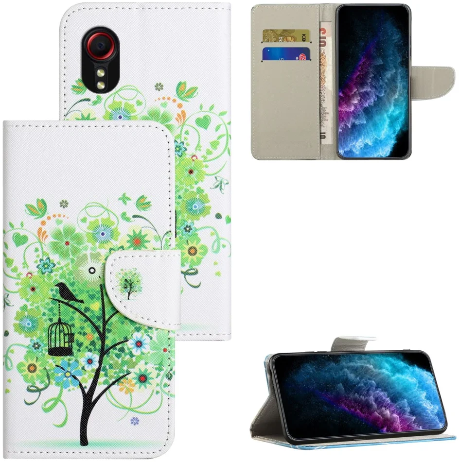 Samsung Galaxy Xcover 7 Hoesje Portemonnee Book Case Boom Print afbeelding 6