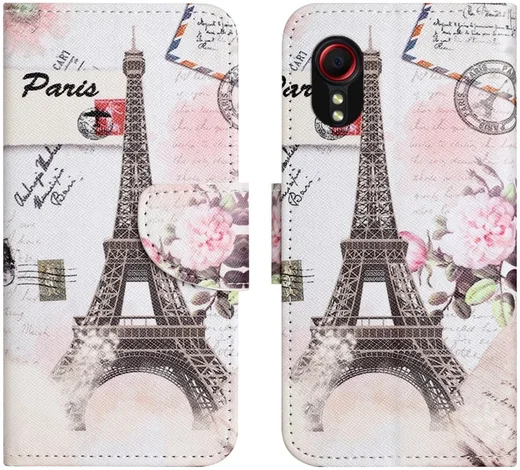 Samsung Galaxy Xcover 7 Hoesje Portemonnee Book Case Eiffeltoren Print afbeelding 1