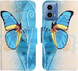 Motorola Moto G34 Hoesje Portemonnee Book Case Vlinder Print afbeelding