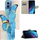 Motorola Moto G34 Hoesje Portemonnee Book Case Vlinder Print afbeelding 6