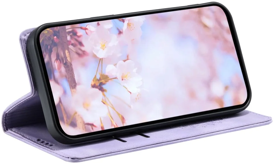 Motorola Moto G34 Hoesje Mandala Book Case met Pasjeshouder Paars afbeelding 6