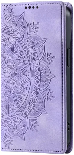 Motorola Moto G34 Hoesje Mandala Book Case met Pasjeshouder Paars afbeelding 9