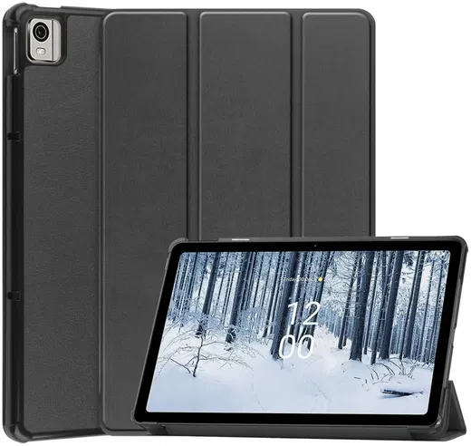 Nokia T21 Hoes Tri-Fold Book Case met Standaard Zwart afbeelding 1