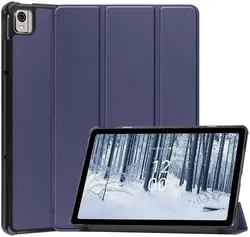 Nokia T21 Hoes Tri-Fold Book Case met Standaard Blauw afbeelding