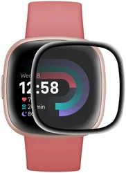 ENKAY - Fitbit Versa 4 / Sense 2 Screenprotector - 3D Curved Edges Glass afbeelding