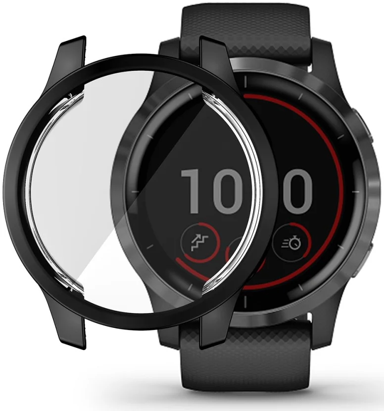 Garmin Venu 2S / Vivoactive 4S Hoesje - Full Protect Flexibel TPU - Zwart afbeelding 1