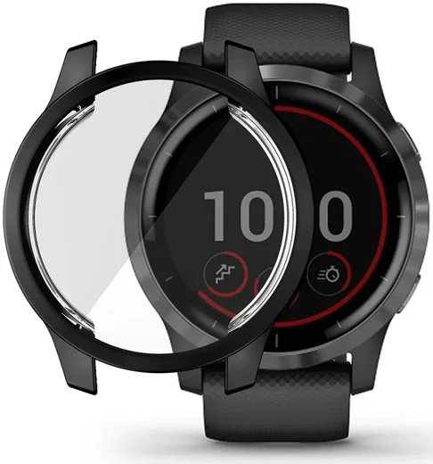 Garmin Venu 2S / Vivoactive 4S Hoesje - Full Protect Flexibel TPU - Zwart afbeelding 1
