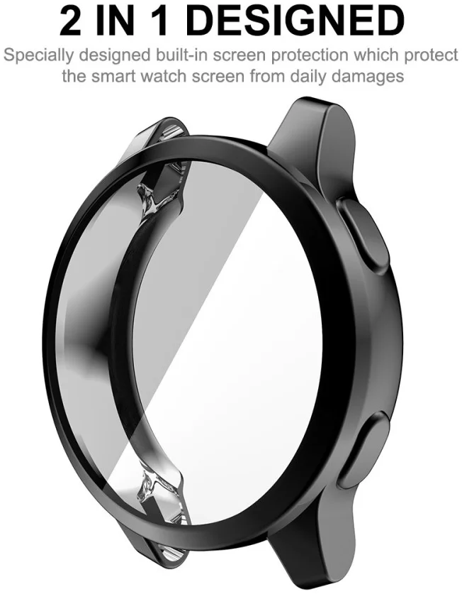 Garmin Venu 2S / Vivoactive 4S Hoesje - Full Protect Flexibel TPU - Zwart afbeelding 2