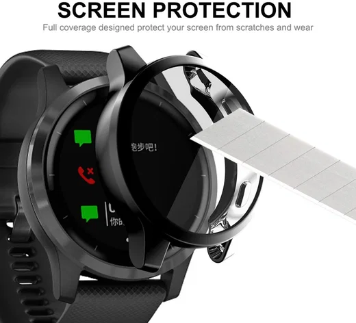 Garmin Venu 2S / Vivoactive 4S Hoesje - Full Protect Flexibel TPU - Zwart afbeelding 3