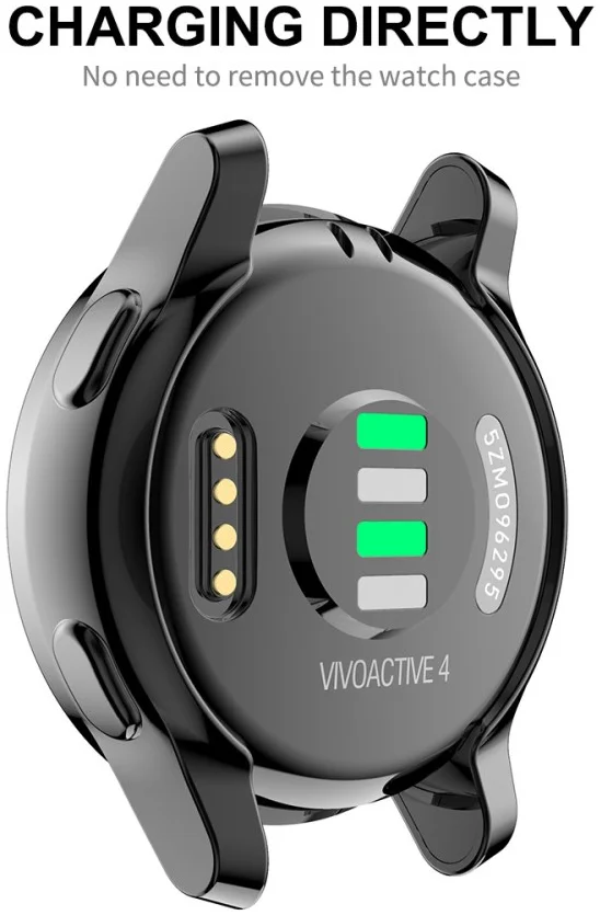 Garmin Venu 2S / Vivoactive 4S Hoesje - Full Protect Flexibel TPU - Zwart afbeelding 5