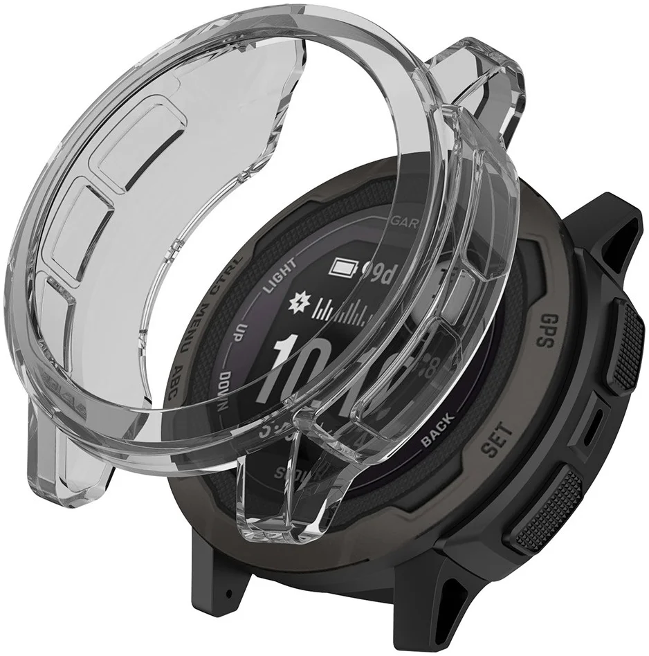 Garmin Instinct 2 Hoesje - Hard Plastic Bumper - Transparant  Zwart afbeelding 1
