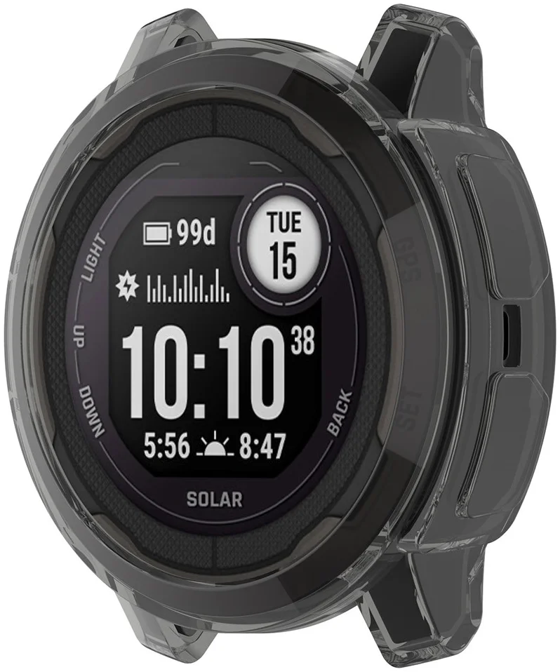 Garmin Instinct 2 Hoesje - Hard Plastic Bumper - Transparant  Zwart afbeelding 3
