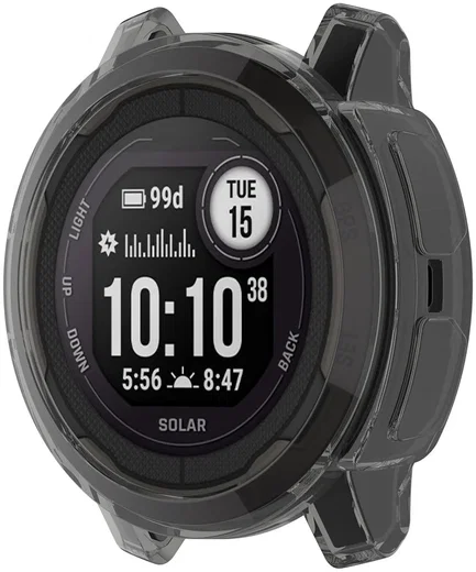 Garmin Instinct 2 Hoesje - Hard Plastic Bumper - Transparant  Zwart afbeelding 3