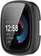 Fitbit Versa 4 / Sense 2 Hoesje - Bumper Tempered Glass - Zwart afbeelding 4