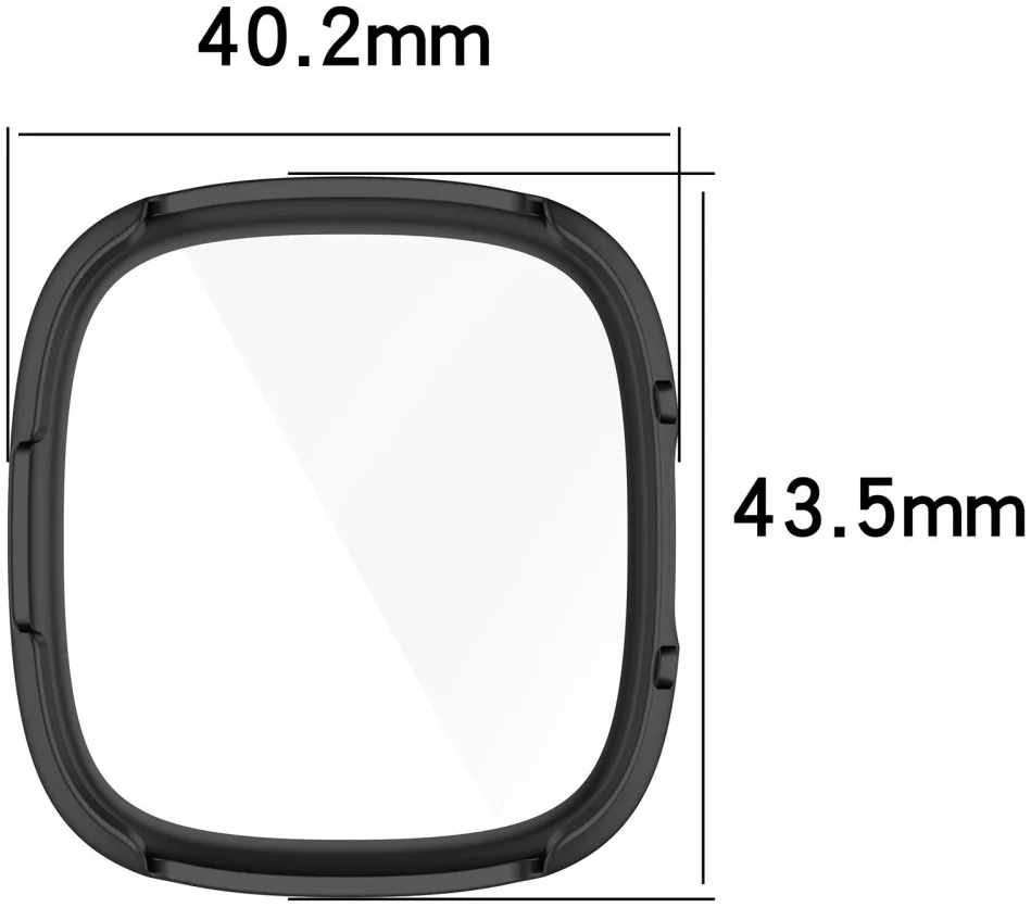 Fitbit Versa 4 / Sense 2 Hoesje - Bumper Tempered Glass - Zwart afbeelding 8