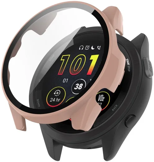 Garmin Forerunner 265 Hoesje - Bumper Tempered Glass - Roze afbeelding 1