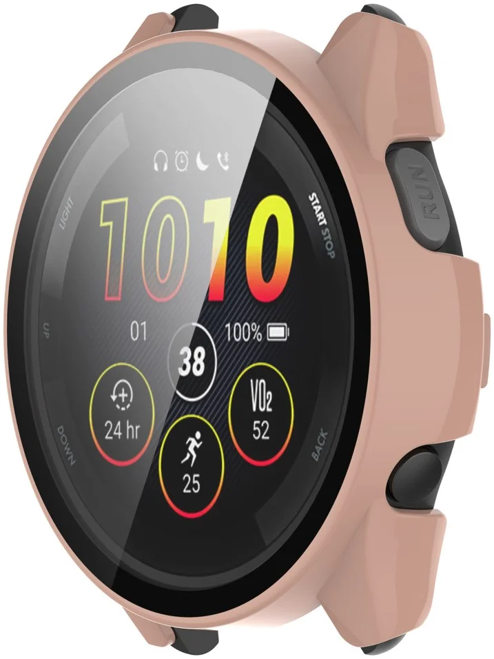 Garmin Forerunner 265 Hoesje - Bumper Tempered Glass - Roze afbeelding 4