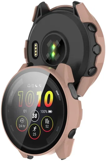 Garmin Forerunner 265 Hoesje - Bumper Tempered Glass - Roze afbeelding 5