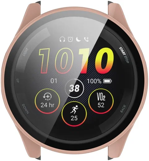 Garmin Forerunner 265 Hoesje - Bumper Tempered Glass - Roze afbeelding 6