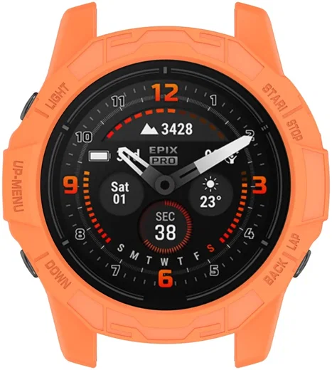 Garmin Fenix 7X (Pro) / Epix Pro 51MM Hoesje TPU Bumper Case Oranje afbeelding 6