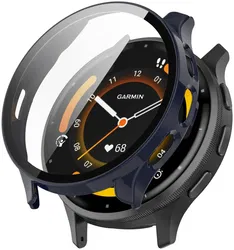 Garmin Venu 3S Hoesje - Bumper met Tempered Glass - Blauw afbeelding