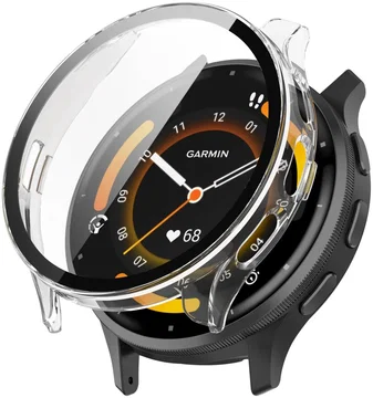 Garmin Venu 3S Hoesje - Bumper met Tempered Glass - Wit