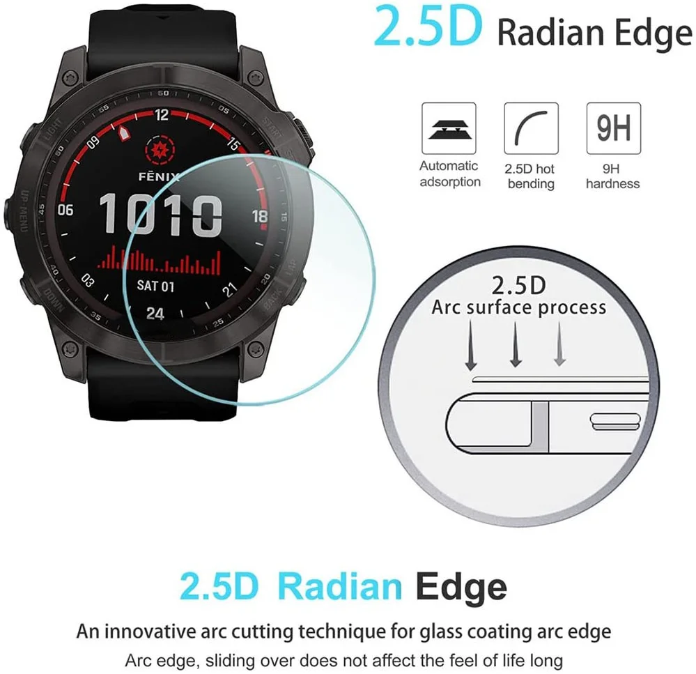 Garmin Fenix 7X Screen Protector 0.3mm Tempered Glass afbeelding 3