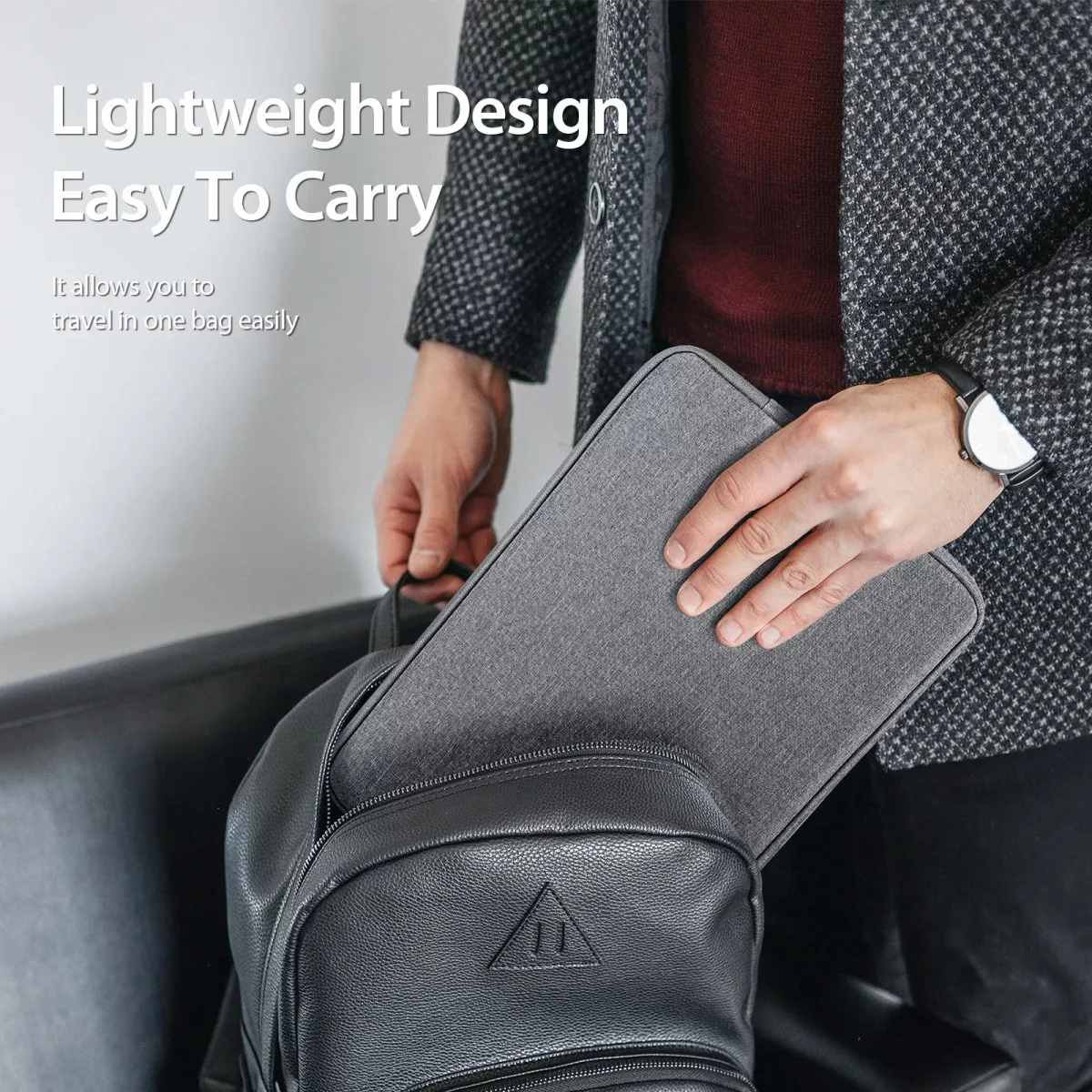 Dux Ducis LBDA MacBook / Laptop Sleeve Hoes 13 - 13.9 Inch Grijs afbeelding 7