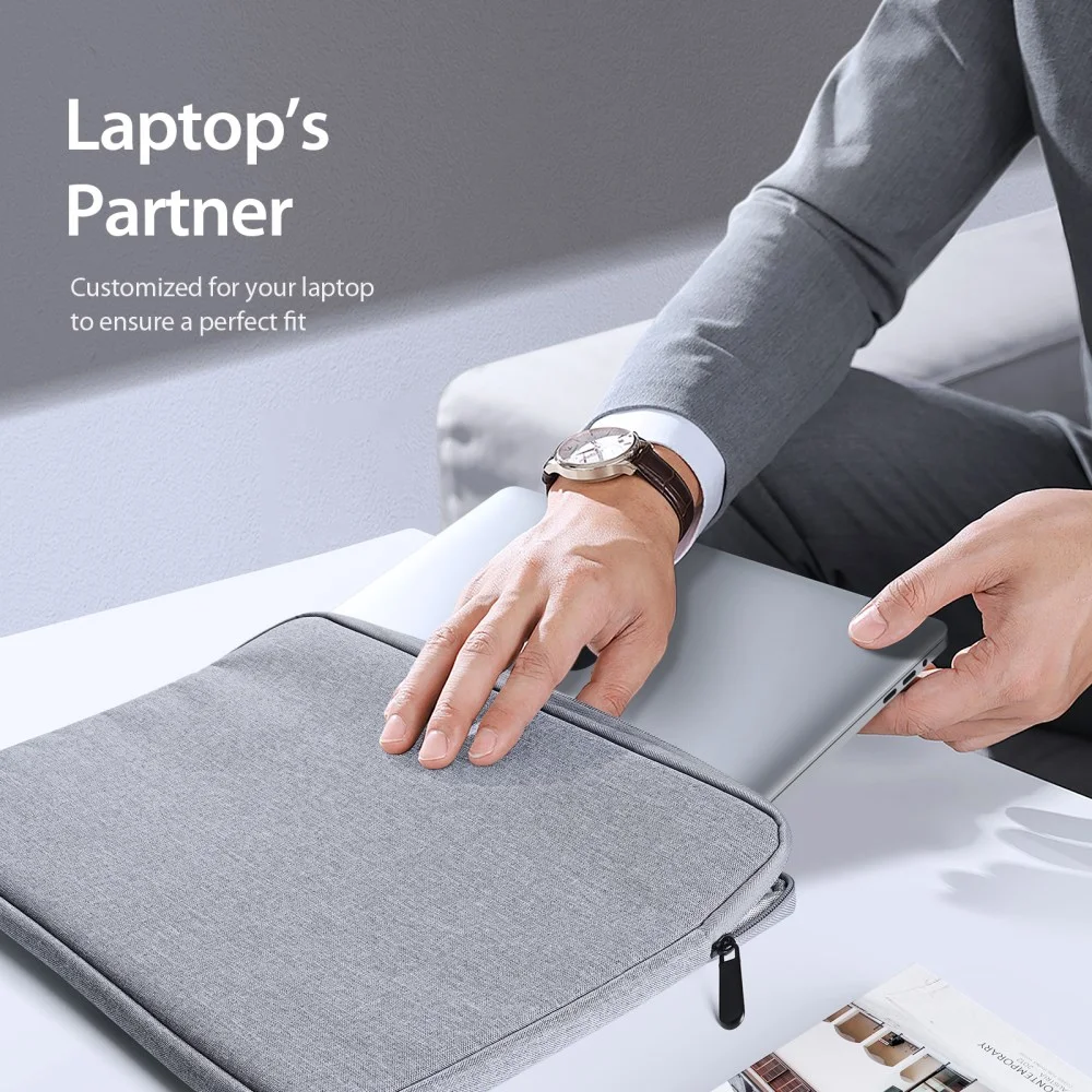 Dux Ducis LBDA MacBook / Laptop Sleeve Hoes 15.5 - 16 Inch Licht Grijs afbeelding 5