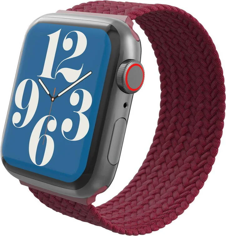 ZAGG Gear4 - Apple Watch Bandje - 49MM/55MM/44MM/42MM - Gevlochten Nylon - Rood afbeelding 1