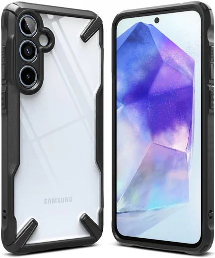 Ringke Fusion X Samsung Galaxy A55 Hoesje Back Cover Transparant Zwart afbeelding 12