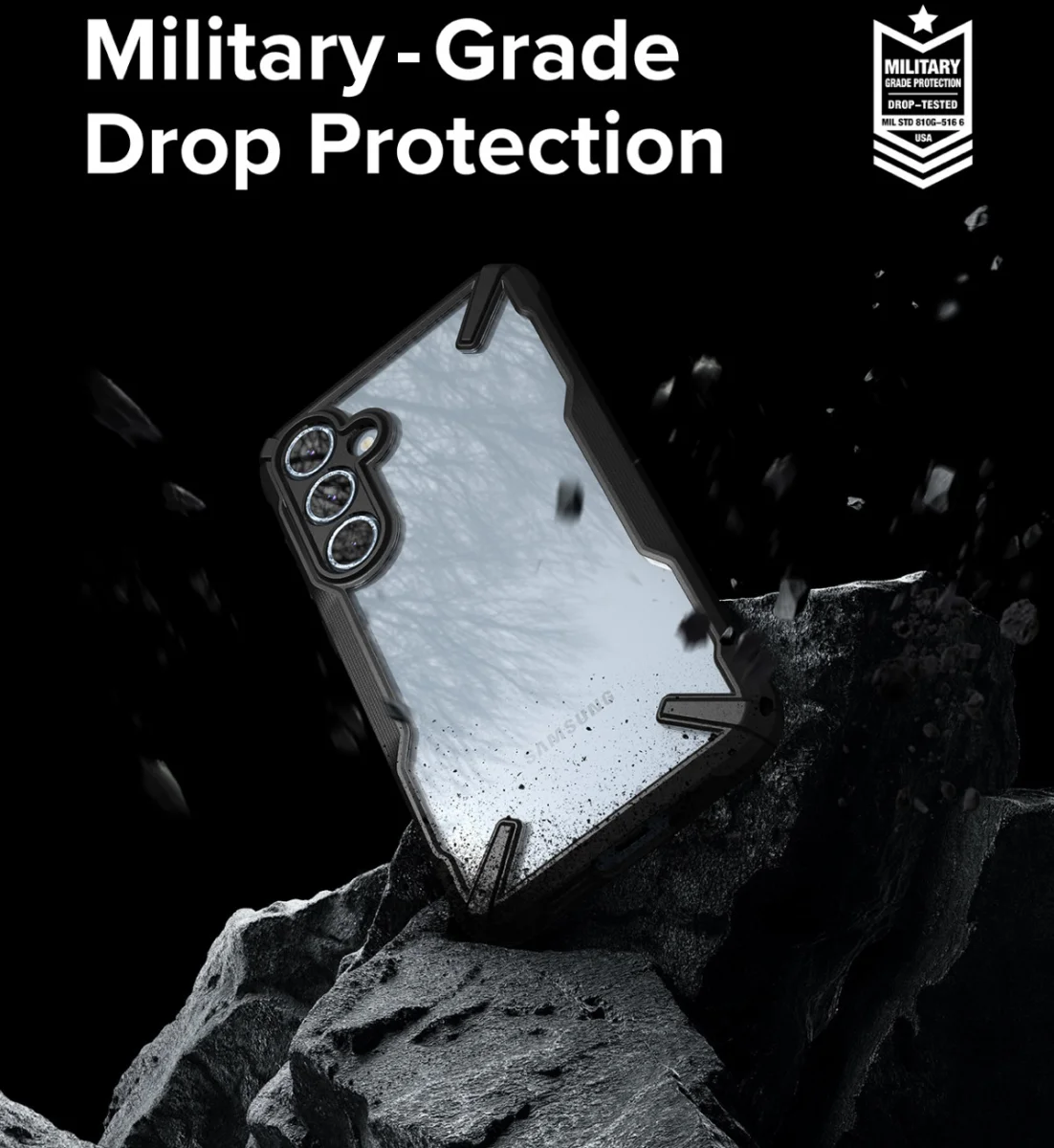 Ringke Fusion X Samsung Galaxy A55 Hoesje Back Cover Transparant Zwart afbeelding 3