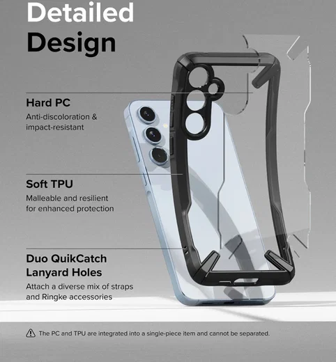 Ringke Fusion X Samsung Galaxy A55 Hoesje Back Cover Transparant Zwart afbeelding 6
