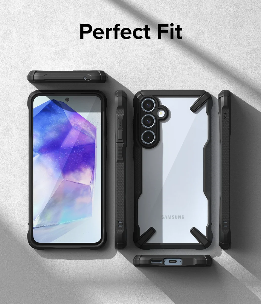 Ringke Fusion X Samsung Galaxy A55 Hoesje Back Cover Transparant Zwart afbeelding 8