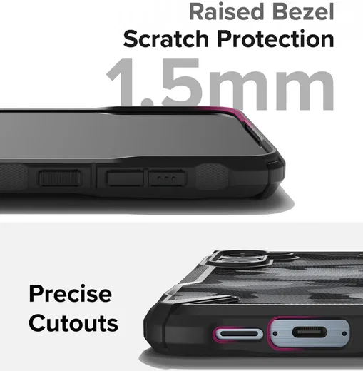 Ringke Fusion X Samsung Galaxy A55 Hoesje Back Cover Camo Zwart afbeelding 10