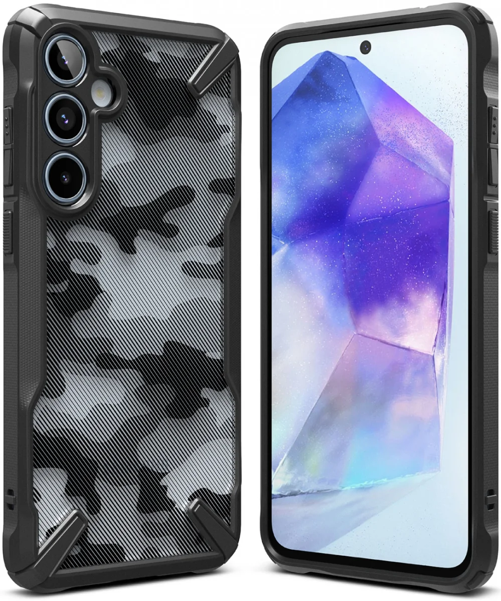 Ringke Fusion X Samsung Galaxy A55 Hoesje Back Cover Camo Zwart afbeelding 12