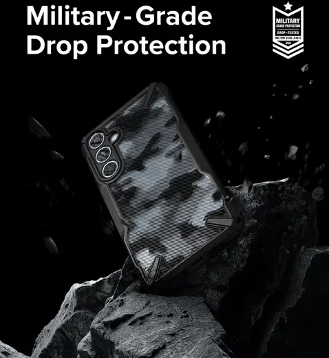 Ringke Fusion X Samsung Galaxy A55 Hoesje Back Cover Camo Zwart afbeelding 3