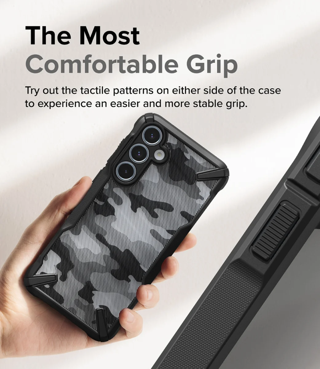 Ringke Fusion X Samsung Galaxy A55 Hoesje Back Cover Camo Zwart afbeelding 4