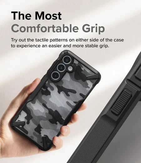 Ringke Fusion X Samsung Galaxy A55 Hoesje Back Cover Camo Zwart afbeelding 4