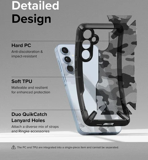 Ringke Fusion X Samsung Galaxy A55 Hoesje Back Cover Camo Zwart afbeelding 6