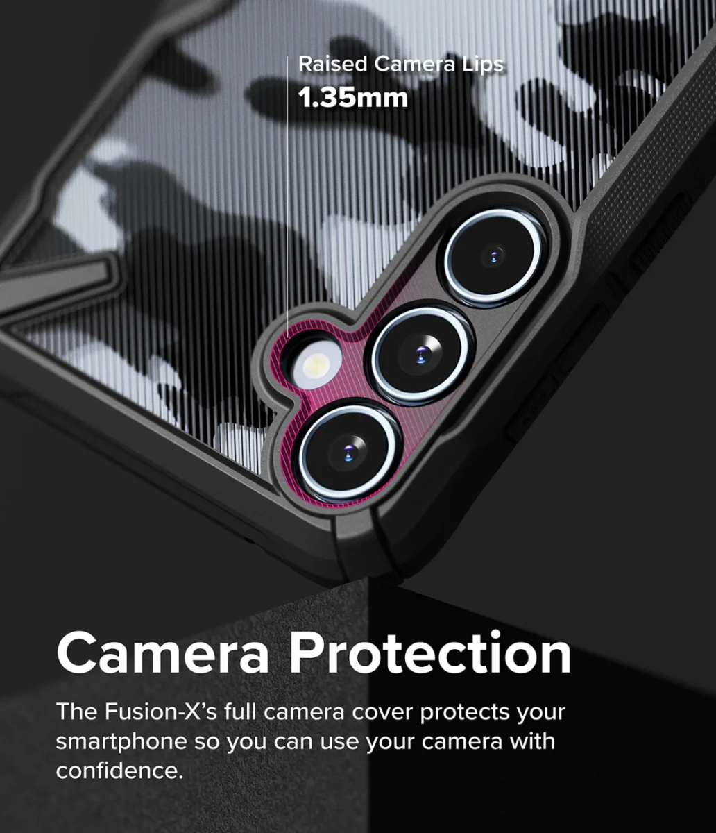 Ringke Fusion X Samsung Galaxy A55 Hoesje Back Cover Camo Zwart afbeelding 7