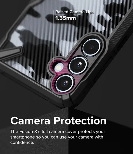 Ringke Fusion X Samsung Galaxy A55 Hoesje Back Cover Camo Zwart afbeelding 7