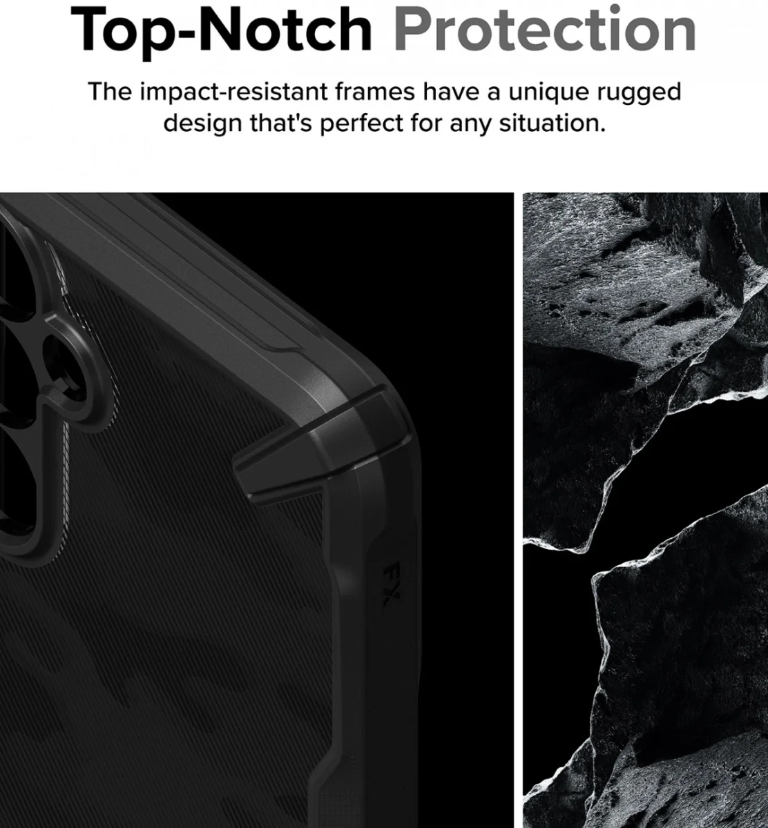Ringke Fusion X Samsung Galaxy A55 Hoesje Back Cover Camo Zwart afbeelding 8
