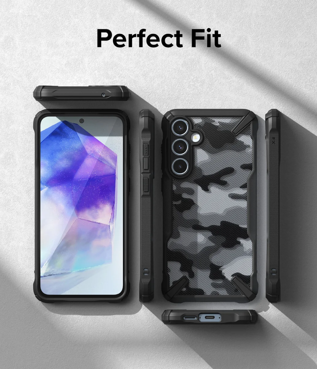 Ringke Fusion X Samsung Galaxy A55 Hoesje Back Cover Camo Zwart afbeelding 9
