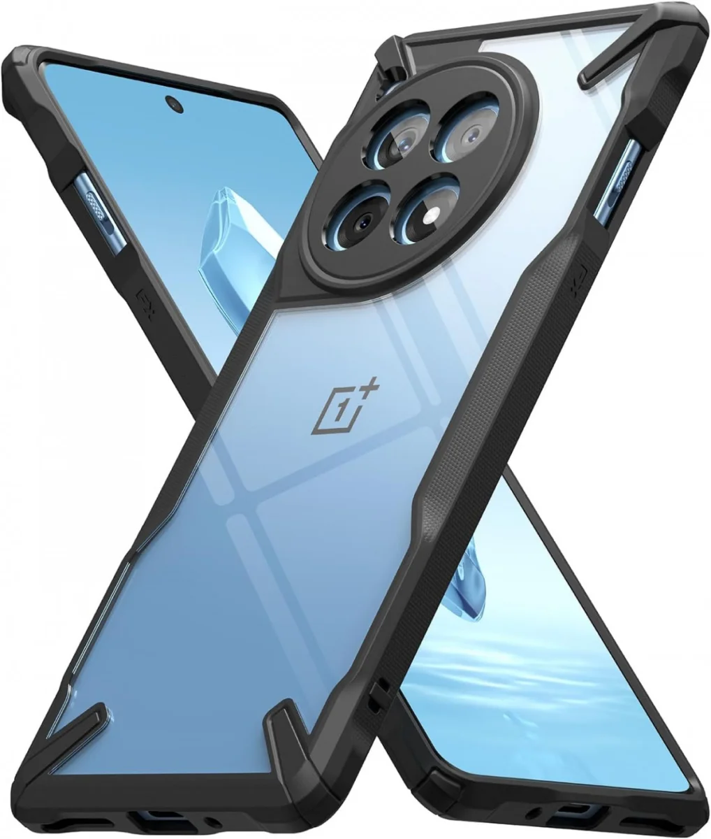 Ringke Fusion X OnePlus 12R Hoesje Back Cover Zwart afbeelding 2