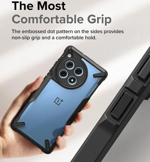 Ringke Fusion X OnePlus 12R Hoesje Back Cover Zwart afbeelding 3